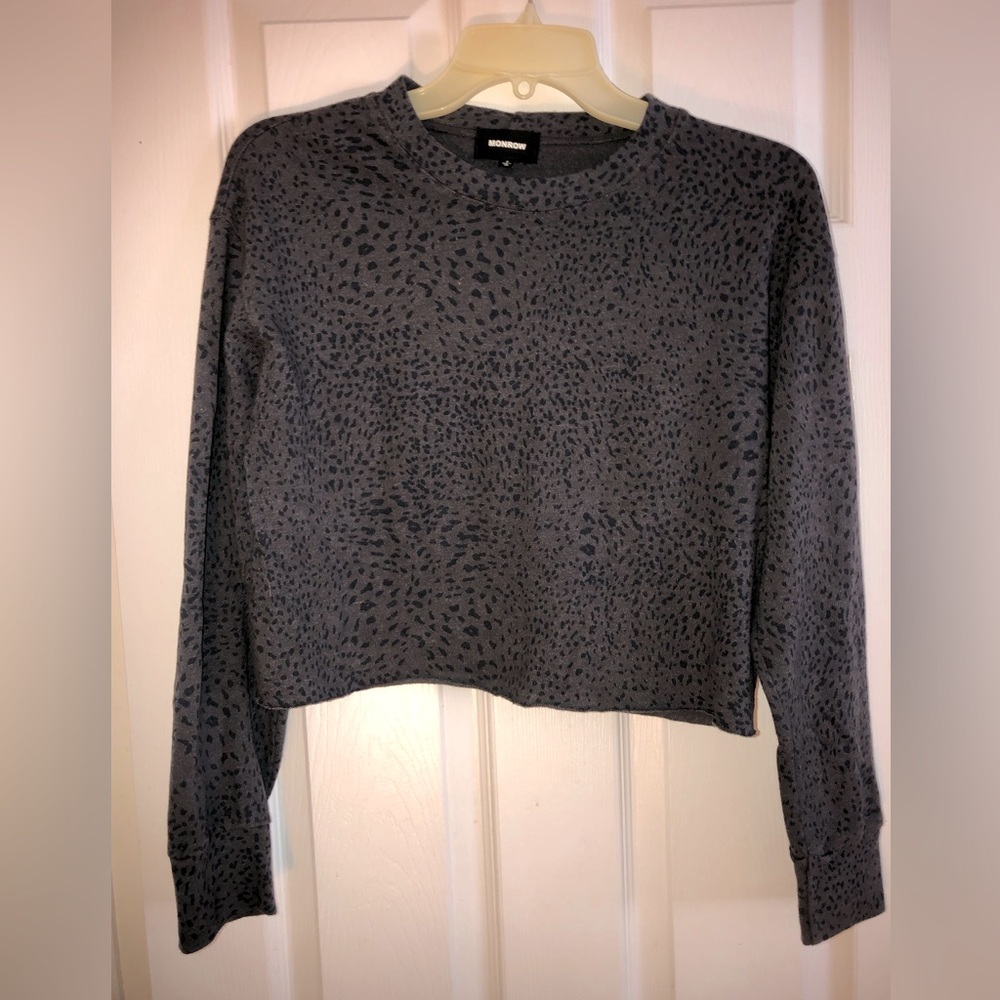 Crop Sweatshirt New w/o tags Brown Black Cheetah print Size Small